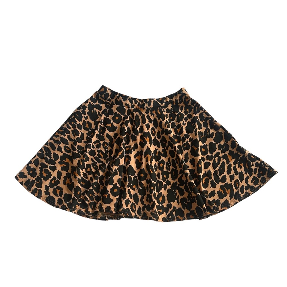 BOOHOO Leopard Print Mini Skater Skirt Size 10